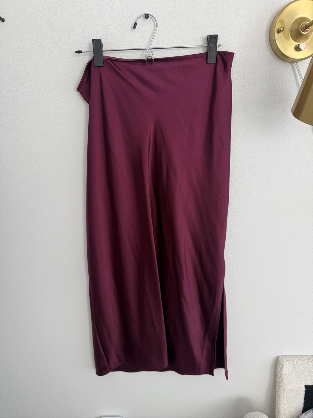 Old Navy Satin Midi Slip Skirt - Deep Burgundy - Picture 3 of 4